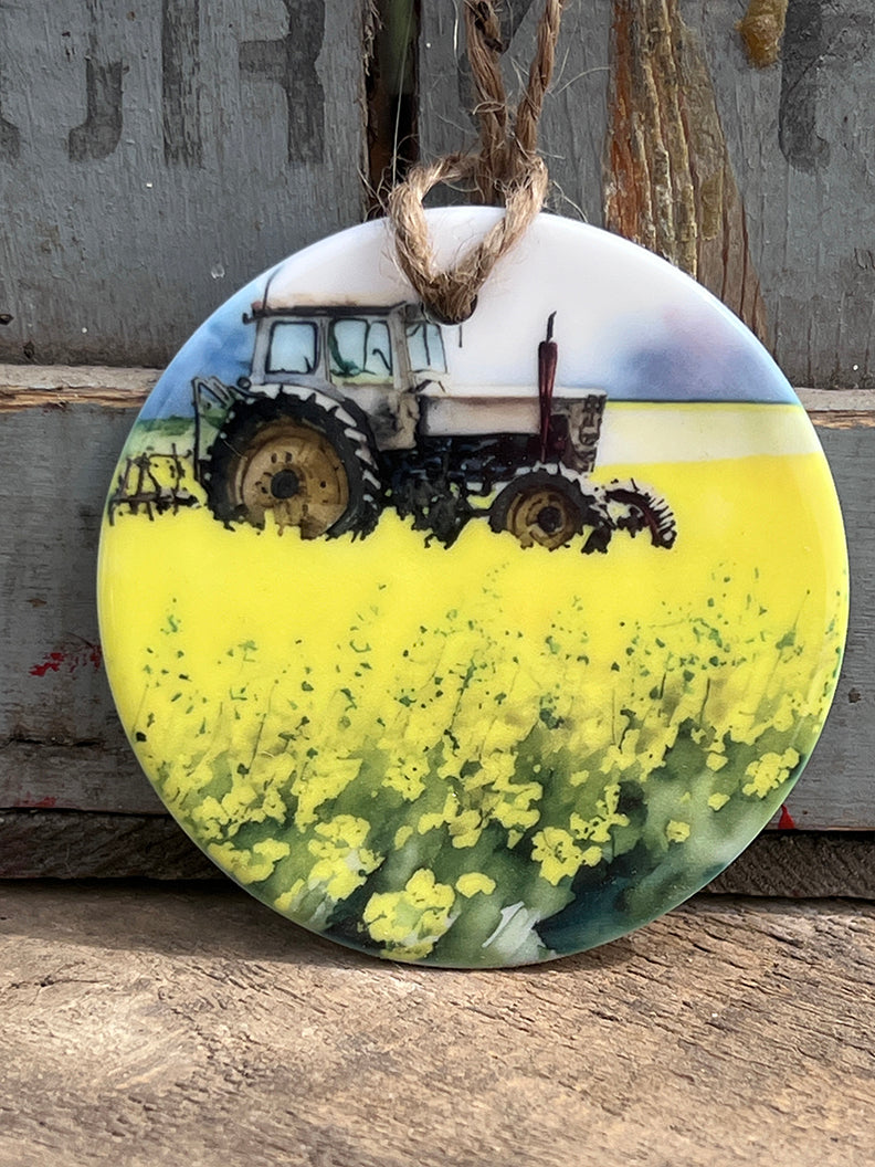 Farm Scene Ceramic Ornament - No.6